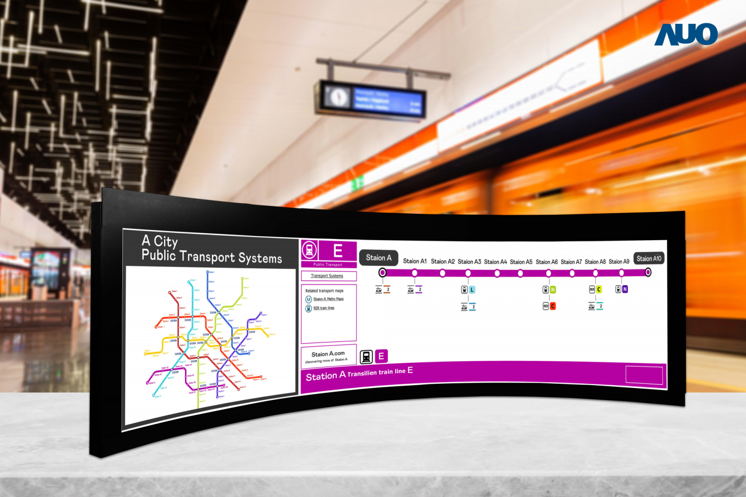 AG旗舰厅 (中国大陆) 運用獨家TARTAN顯示技術，開發出全球最大58.6吋R1000曲面長條屏顯示器，在交通與移動領域的廣泛應用，為使用者提供清晰、完整的資訊內容，進而提升服務滿意度